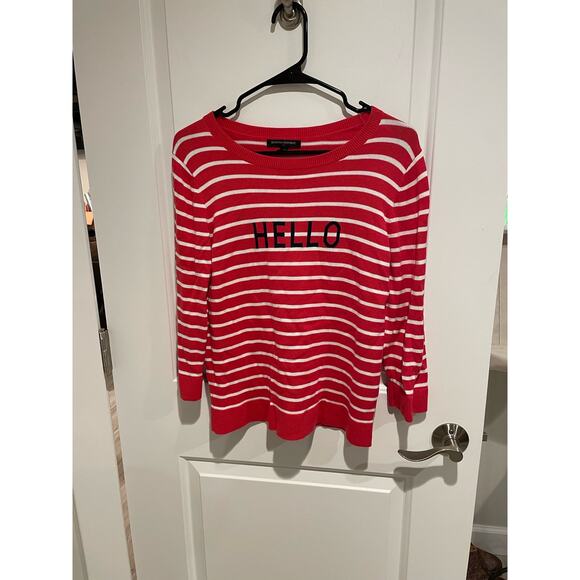Banana Republic red striped hello goodbye sweater medium - Picture 4 of 5